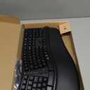 MEETION Ergonomic Keyboard Wireless, Split Curved Keyboard with Cushioned Wrist Palm Rest, 2.4G Cordless Computer keybaords, Full Size Natural Typing for Windows/Mac/Laptop/PC, Black