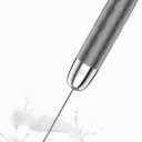 Maestri House Rechargeable Milk Frother, LunaFro Mini Handheld Electric Foam Maker Detachable Stainless Steel Whisk Drink Mixer Foamer Mini Blender for Matcha, Lattes, Cappuccino, No Stand (Medium Gray and Silver)