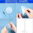 6 Sets Acrylic Hat Stand Holder, 12.8" Clear Display Rack with Round Base for Baseball Caps, Wigs, Jewelry, Watches - Tabletop Pedestal Organizer