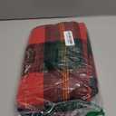 Home Bargains Plus Dancer Plaid Fabric Tablecloth, 60 x 84 Inch Rectangle, Red and Green Holiday Check Pattern, 100% Cotton Blend Christmas Table Cover for Festive Dining and Seasonal Decor