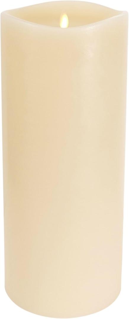 Luminara Grand Pillar Flameless LED Candle, Ivory 6.25" x 15", Battery Operated Real Wax w/Timer, Moving Flame, Realistic Unscented Home Decor Safe