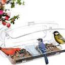 Window Bird Feeder with 4 Strong 2.36 Suction Cup for Outdoors, Close-up Bird Watching Gift for Bird Lovers Cats, Suitable for Cardinals, Finches, Orioles, Bluebirds, etc