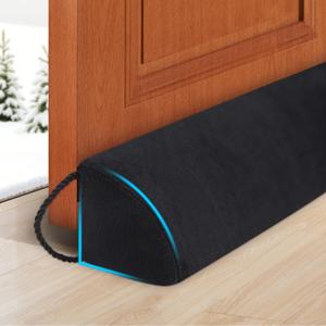 HomeProtect Under Door Draft Stopper 30 Inch Triangle Door Weather Stripping Reduce Wind/Breeze Noise Light Blocker Door Sweeps, Improved Triangle Design More Fits 0 to 2" Door Gaps Black
