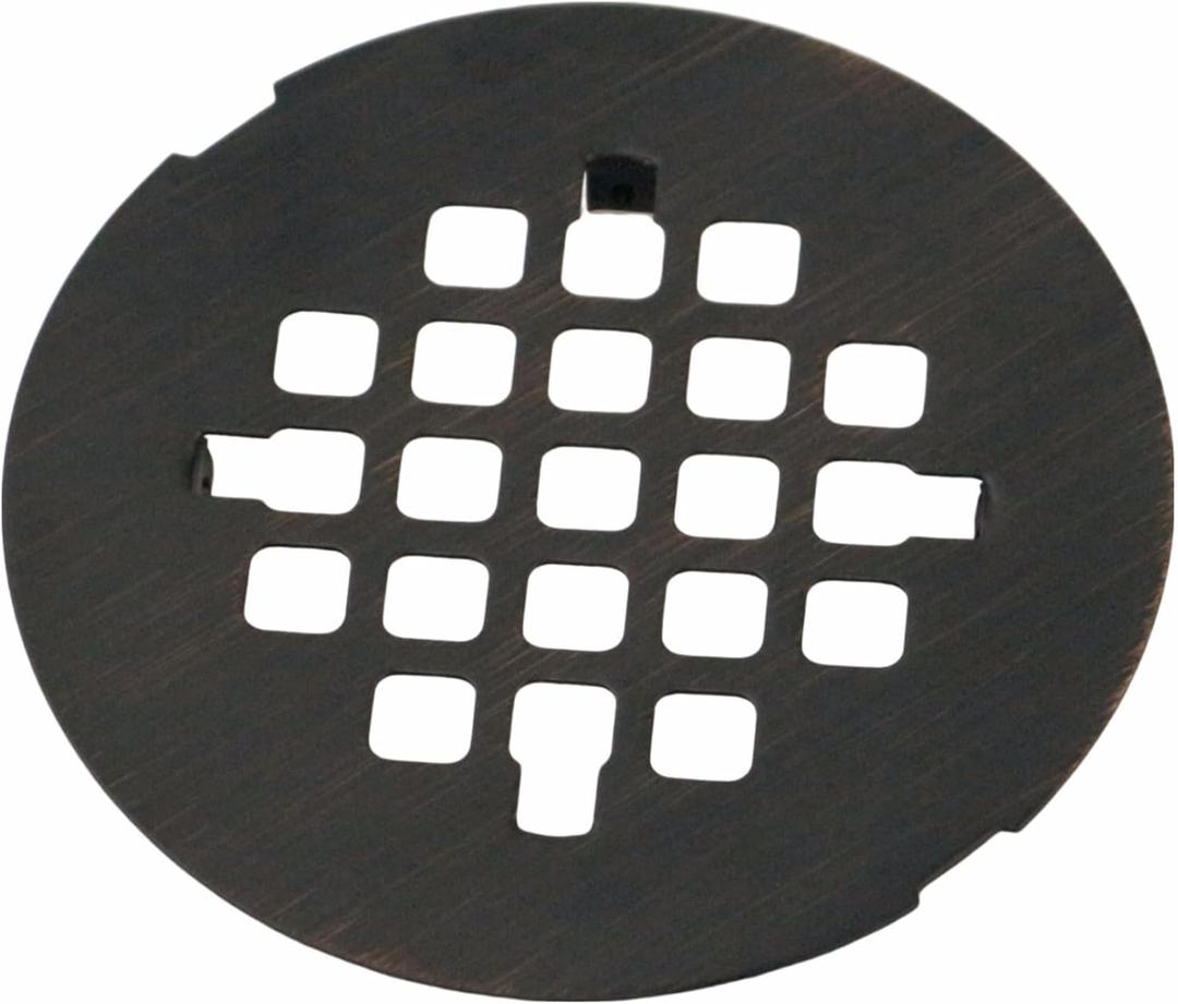 Bronze Snap-in Shower Floor Drain Cover, Hidrop 4-1/4" OD Round Shower Strainer Grid, Easy-to-Install Replacement Cover Stainless Steel