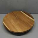 12" Acacia Wood Revolving Cake Stand, 2" High Rotating Cake Turntable, Wooden Rotating Display Stand for Cake, Cupcake Decorating Supplies