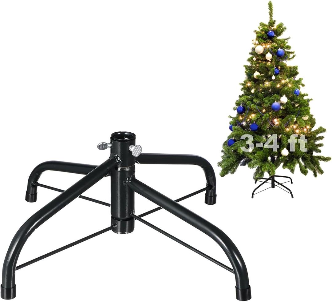 DOITOOL Christmas Tree Stand, 3.9 Inch Artificial Tree Stand Base Replacement Folding Iron Metal Holder Base Fits 0.7 Inch Pole