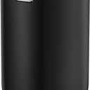 EKO Fandy 0.4 Gal/1.5L Mini Tabletop Trash Bin with Swing-Lid, Desktop Trash Can for Bathroom Countertop, Vanity, Coffee or Office, Small Garbage Bin (Black)