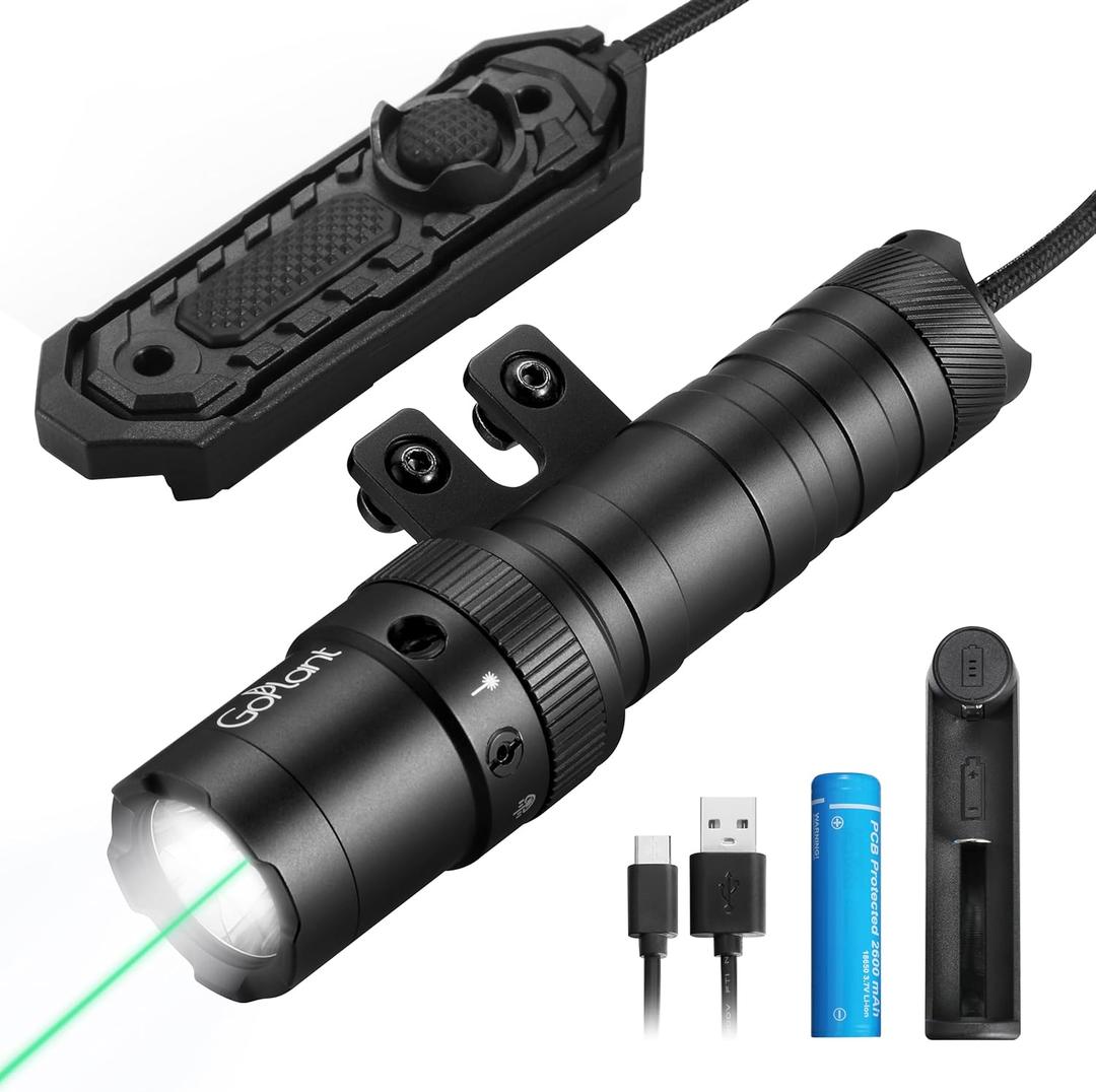 2500 Lumen Tactical Flashlight, Aircraft Aluminum LED Weapon Light, MLOK Laser Light for Rail Mount, Rifle Flashlight with Momentary Strobe Function, Long Gun Flashlight with Remote Switch (Small)