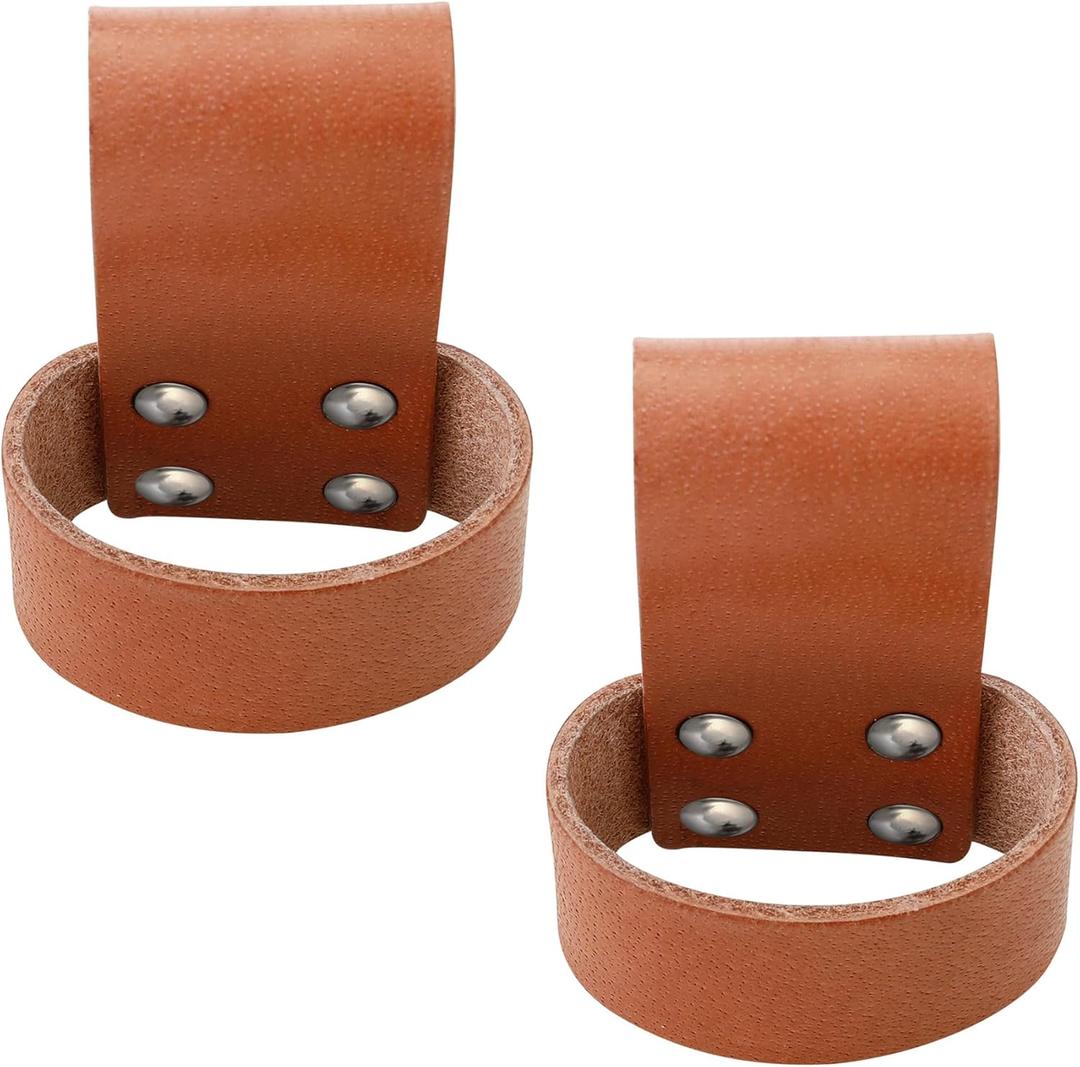 2 Pack Premium Leather Hammer Holster With Belt Loop, Multi-tool Holder, Small Hatchet Carrier, Brown