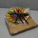Yellow Standing Bee & Butterfly Watering Station - Outdoor Bee Feeder with Glass Marbles, Metal Stakes | Bee Bath, Butterfly Puddler for Garden Yard Decor