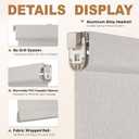 HESTIA No Drill Cordless Blackout Roller Shades, Grey, 33" W x 72" H