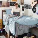 Bedsure Sky Blue Twin XL Comforter Set - 5 Pieces Reversible Twin XL Bed in a Bag for College, Extra Long Twin Bed Set with Comforters, Sheets, Pillowcase & Sham