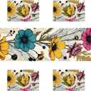 5-Piece Elegant Floral Table Runner & Placemat Set  Includes 1 Runner & 4 Placemats  Vibrant Multicolor Botanical Pattern for Dining Room, Kitchen & Special Occasions
