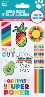 4 Sheet Fruille Sensory Stickers Autocollants Sensoricls