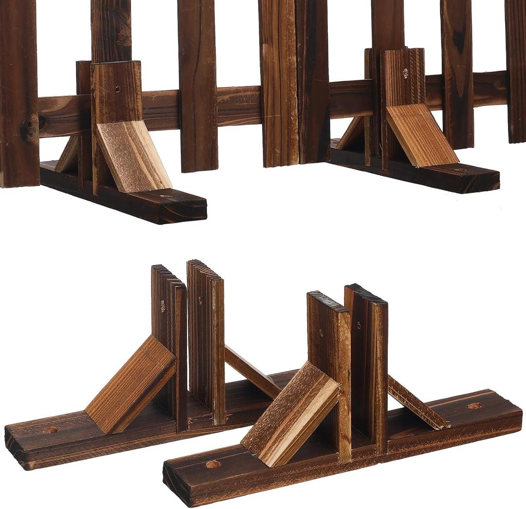 2pcs Solid Wood Fence Base, Triangle Privacy Fence Support Feet Base Screening Kit Easy to Install for Outdoor Garden Landscape Room Divider