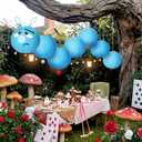 7 Pcs Wonderland Tea Party Decoration Classroom Decor Blue Caterpillar Paper Lanterns Wonderland Party Ceiling Hanging Decoration 12" Paper Lantern Back to School for Baby Shower Birthday Photo Booth