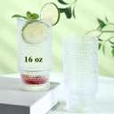 6pcs Hobnail Drinking Glasses Set, 16 oz Vintage Glassware Drinking Glasses, Clear Water Glasses Tumbler, Cups for Kitchen, Juice, Beer, Cocktail, Whiskey