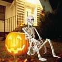 breesky 5.4 ft Halloween Life Size Skeleton, Full Body Realistic Human Bones with Flexible Joints, Skeleton for Halloween Full Size
