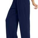 Gracyoga Wide Leg Yoga Pants for Women Casual Loose Cozy Sweatpants High Waisted Lounge Pajama Flowy Pants With Pockets (XL)