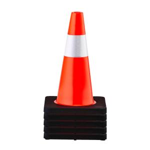 VEVOR Safety Cones, 5 Pack 18" Traffic Cones, PVC Orange Construction Cones with Reflective Collars and Black Weighted Base, for Traffic Control, Driveway Road Parking and School Improvement