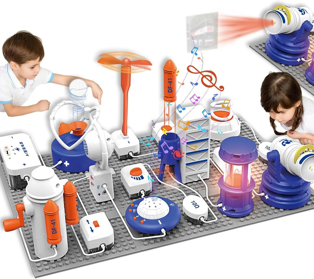 Science STEM Kits for Kids, Electronics Exploration Kit, 66 Pcs DIY Circuit Parts, Over 1200 Projects, STEM Educational Toy Gifts for Kids Boys Girls Ages 3 4 5 6 7 8 9 10 11 12, Color Project Manual, 11 x 14.5 x 3.1 inches