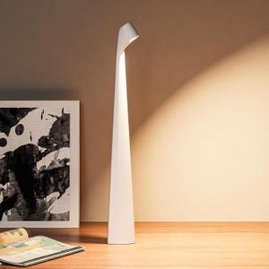 Portable Cordless LED Desk Lamp, Rechargeable Wireless Table Lamp, 3-Level Brightness, Patio & Bedside Night Light, Dining Room Ambient Reading Light (White)