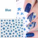 2 x 9 Sheets 4th of July Nail Stickers 3D Self-Adhesive Independence Day Nail Decals Accessories with Glitter Star Designs Red Blue Acrylic Nail Supplies for Women and Girls DIY Nails Decorations (Style 1)
