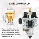 FVRITO Performance VM22 26mm Carburetor Carb for Predator 212cc 196cc Coleman CT200U BT200X Mini Bike KT196 Go Kart GX160 GX200 6.5hp Clone Engine with 38mm Air Filter Intake Manifold Stage 1 Kit Red