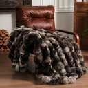 BENVWE Fluffy Faux Fur Throw Blanket for Couch, Soft Plush Thick Cozy Fuzzy Luxury Minky Bubble Blanket for Home Living Room Decor Gift for Women, Tie-dye Coffee, 50" x 60", 1100GSM