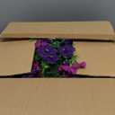 Artificial Flowers Hanging Baskets, 4 Bundles Outdoor Hanging Basket Spring Summer Decoration, No Fade Realistic Fake Flowers Plants for Porch Patio Balcony Home Yard Decor(Double Purple)