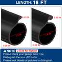 18 FT Garage Door Bottom Seal Rubber 0.19" P Bulb Bottom Garage Weather Stripping for Single Channel, Flexible Weatherproof Replacement Strip Seal Fits 18FT Wide, Black