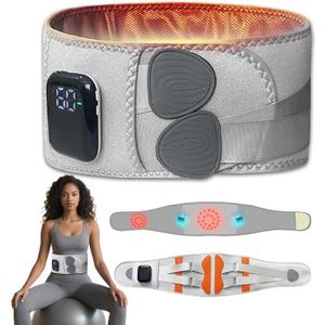 Portable Wireless Back Massager Belt - 3-in-1 Sciatica Pain Relief & Lumbar Support, Adjustable Massage Belt for Lower Back Pain, 5 Temperature & 3 Vibration Levels for Men and Women