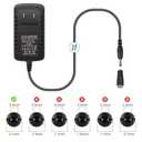 12V 1A LED Power Supply, 12W AC Adapter Power Supply, 100-240V AC to 12V DC Transformer, 12V Power Supply for LED Strip Lights, Wall Plug Power Adapter with 5.5/2.1 DC Female Connector (2 Pack)
