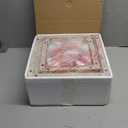 4 Light Rustic Chandelier, Farmhouse Lantern Fixture with Brushed White Oak Cage and Adjustable Chain, E12 Base Geometric Hanging Light Fixture Ceiling lighting for Entryway Kitchen Island, Indoor Use