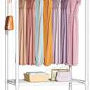 FUTASSI P6 Medium Rolling Clothes Rack Heavy Duty, Clothing Racks for Hanging Clothes, Freestanding Garment Rack with Wheels, Portable Closet Rack Max Load 370 LBS, 30''W x 14''D x 77.6''H, White