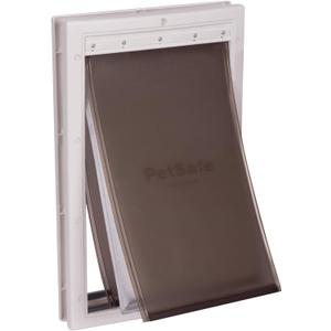 PetSafe Extreme Weather Dog Door for Exterior Doors - Great for Hot and Cold Climates, Energy Efficient  3 Flap Insulated System - for Large Dogs - Plastic Frame (Large) (Large (Pack of 1))