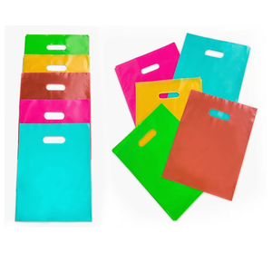 100 Multicolor Goodie Bags 9"x12" Size Great for Merchandise Party Favor as Goody Bags 5 Colors in Total: Pink Teal Gold Lime Green Red