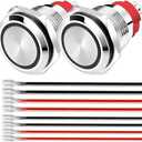 15 AMP LATCHING PUSH BUTTON SWITCH, 2 PCS.