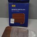 HOSHANHO Magnetic Knife Block, Thickened Acacia Wood Kitchen Knife Holder Stand with Strong Magnets, Multifunctional Double Side Knife Storage Organizer for Kitchen Counter (14*10*4.7 inch)