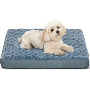 Orthopedic Dog Beds for Crate with Removable Washable Cover Egg-Crate Foam Pet Pad Mat with Anti-Slip Bottom,Waterproof Dog Beds Small Sized20x16 Inch