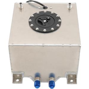 5 Gallon Universal Fuel Cell Tank Aluminum Polished Race Street Drift Strip 19 L Fuel Cell Tank with Level Sender Black/Silver