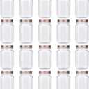novelinks 16 Ounce Clear Plastic Jars with Rose Gold Lids - Refillable Round Clear Containers Jars Storage Containers for Kitchen & Household Storage - BPA Free (20 Pack)
