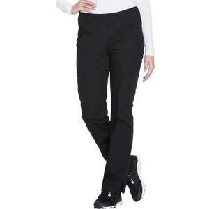 Workwear Originals Women Scrubs Pant Mid Rise Straight Leg Pull-on Cargo WW210 (Medium Tall, Black)
