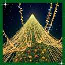 2 x Christmas Tree Flag Pole Mega Topper Light Hook, Prelit Aritificial Xmas Tree Flagpole Ball Topper Ornament Hook Kit for Hanging Outdoor Christmas String Lights (Rose Gold)