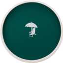 Kraftware Pastimes Collection 14" Round Serving Tray (Beach Chair, Tropic Green)