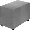 uxcell Stretch Ottoman Cover Rectangular Oversized Square Ottoman Slipcover with Elastic for Foot Stool Living Room Bedroom Fit Length 50-76cm / 20"-30", Small, Light Gray