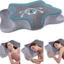 CHxxy Cervical Neck Pillow for Pain Relief Sleeping, Memory Foam Pillows, Ergonomic Side Sleeper Pillows, Cooling Orthopedic Neck Support Pillow for Back Stomach Sleepers-Queen Size Grey&Grey