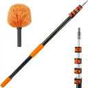 23 ft High Reach Cobweb Duster with Extension Pole, Spider Web Brush with Lightweight 5 Stage 4-16.5 ft Telescoping Pole, Soft Bristles Dusters for Outdoor Indoor Cleaning