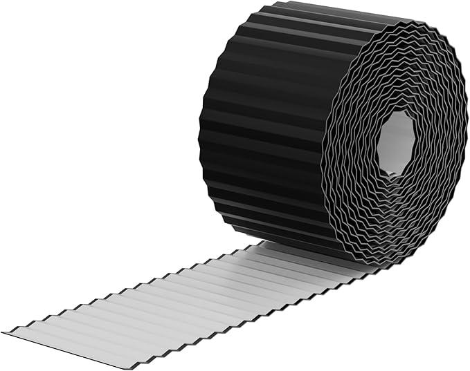 WORKPRO 6 inch × 40 feet Corrugated Metal Garden Edging, Black Landscape Edging Border, Flexible & Rust-Resistant, Easy to Install for DIY Lawn, Flower Bed, Gardens Fence