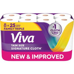 Viva Signature Cloth Paper Towels, 8 Family Triple, 141 Sheets per Roll